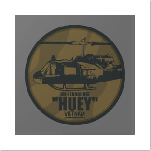 UH-1 Iroquois Huey Vietnam (Small logo) Posters and Art